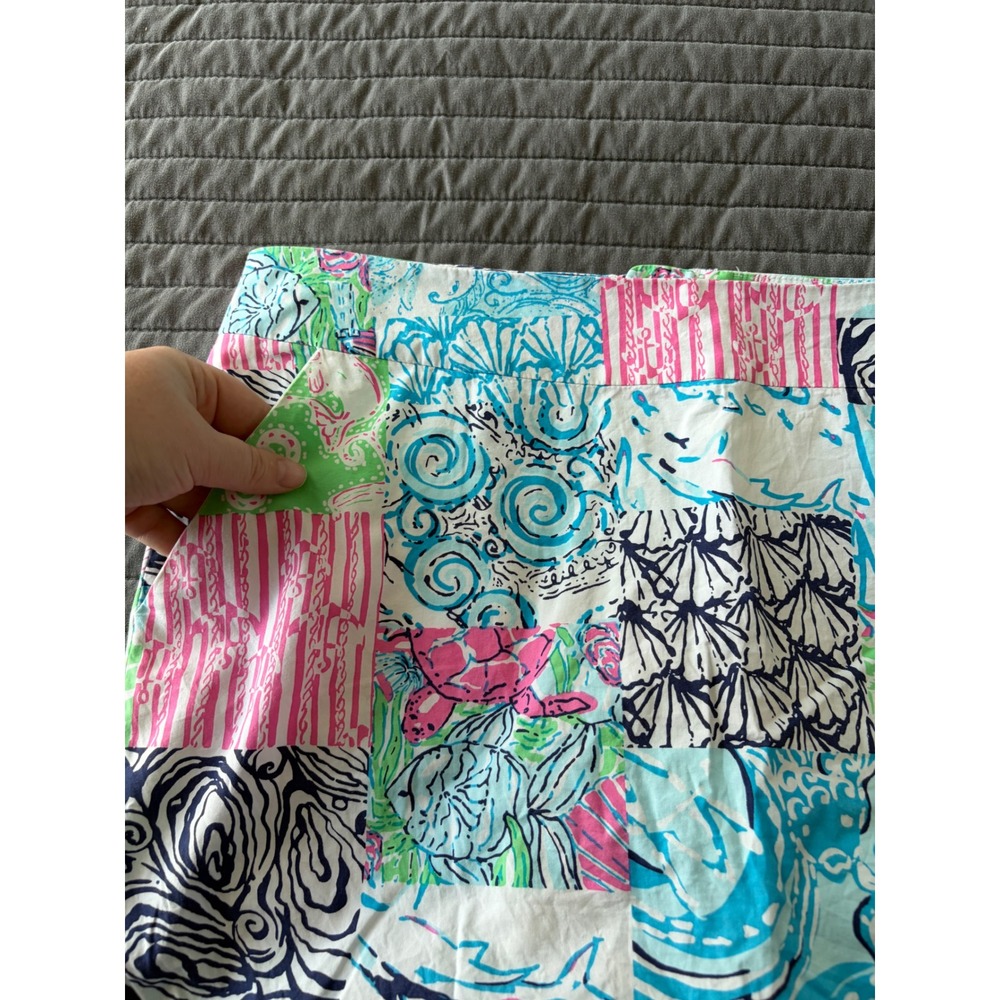 Lilly Pulitzer Patchwork Lace Trim Skort Size 8 Multicolor Coastal Print Mini - Picture 9 of 9